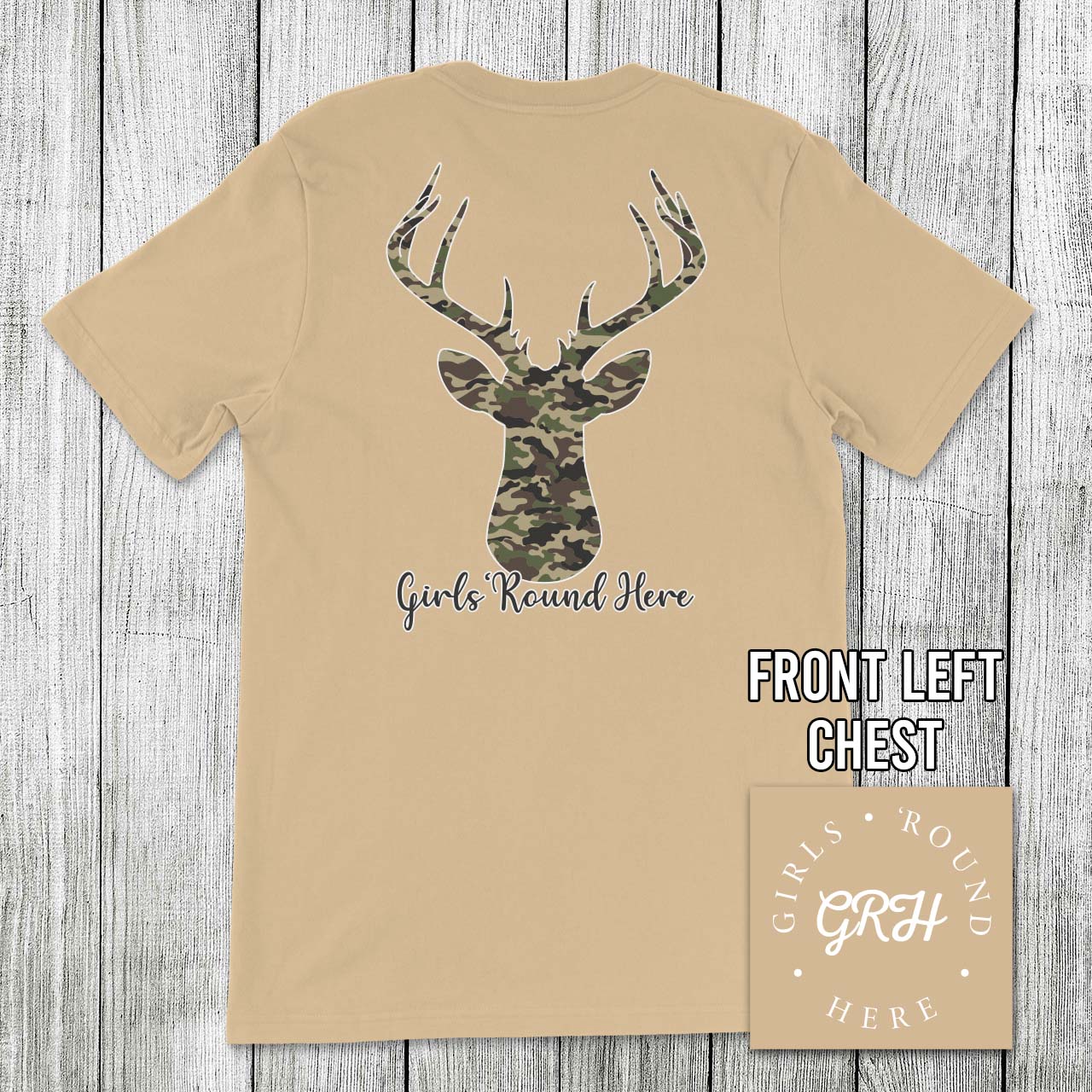 Girls 'Round Here Clothing Camo Buck