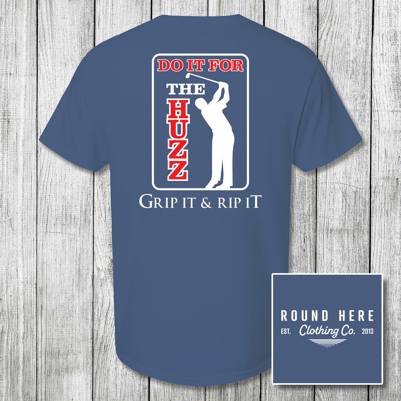 'Round Here Clothing Huzz Golf China Blue