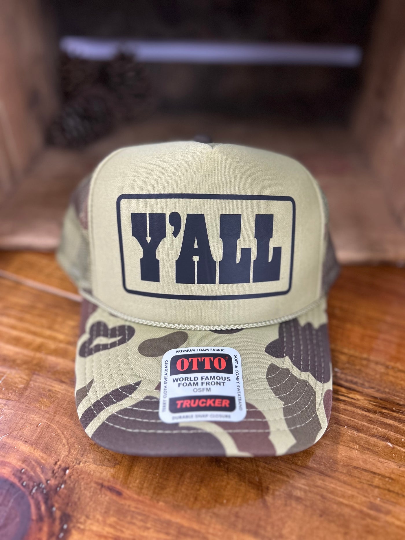 Ladies Y'ALL Camo Otto Foam Trucker Hat