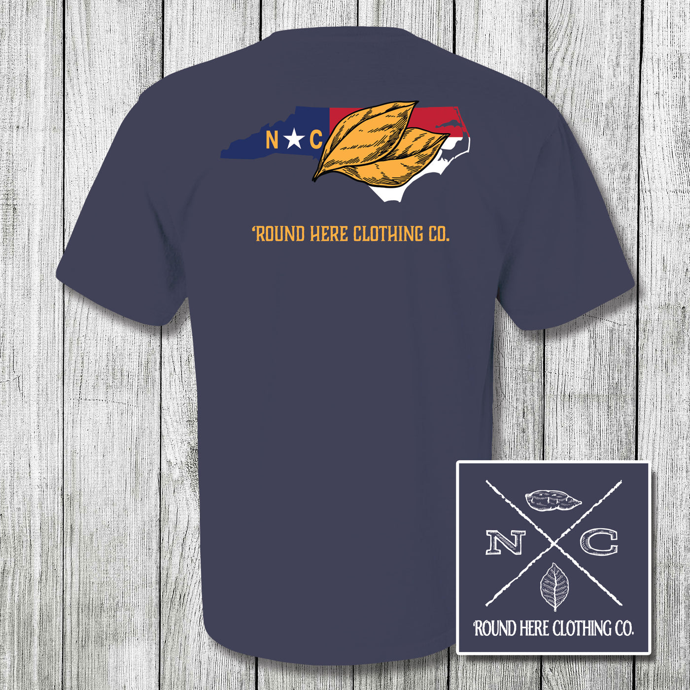 Round Here Clothing NC Flag Tobacco Navy