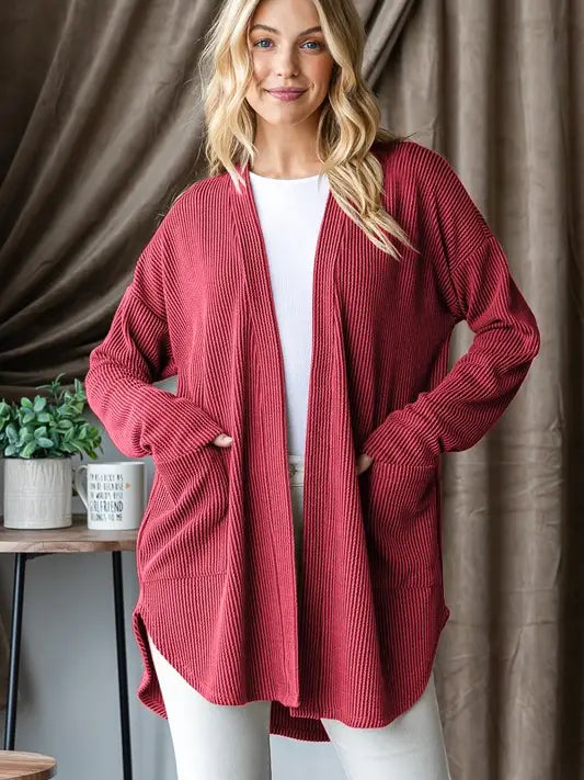 Urban Ribbed Open Cardigan