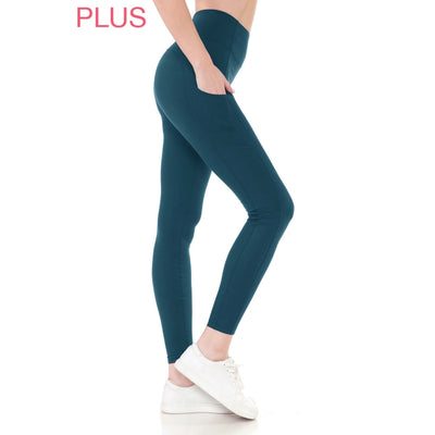 Plus Size Premium High Waist Solid Activewear Leggings