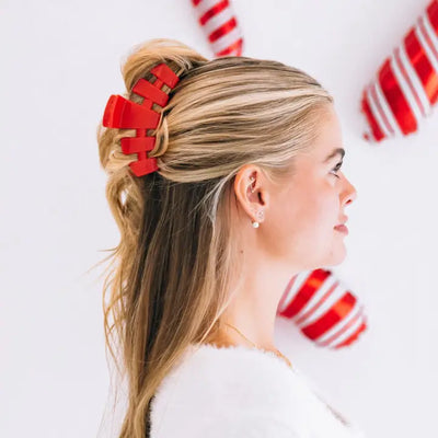 Classic Hair Clip Rudolph Red