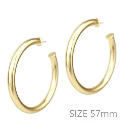 Satin Gold 2.25" Stud Hoop Earring