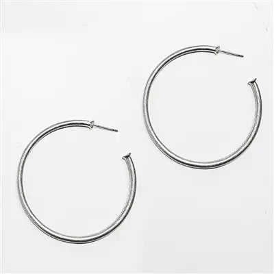 Silver Open 2" Hoop Earring