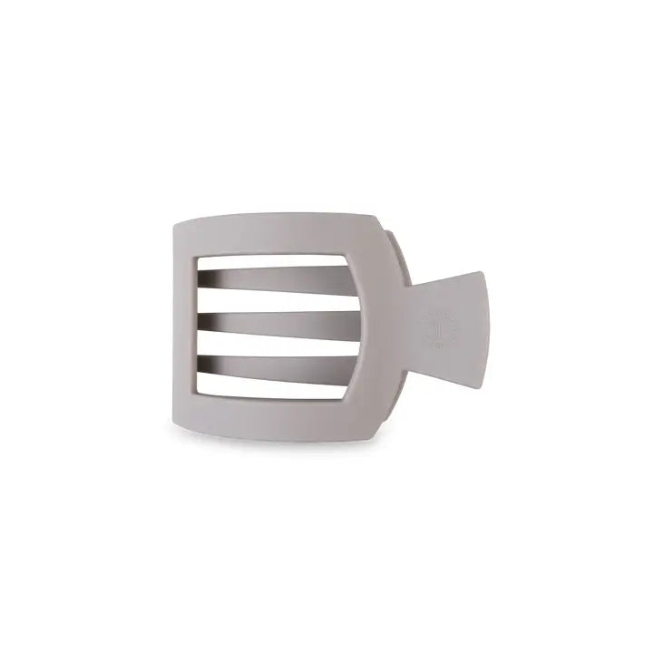 Teleties Square Flat Hair Clip Silver Flames