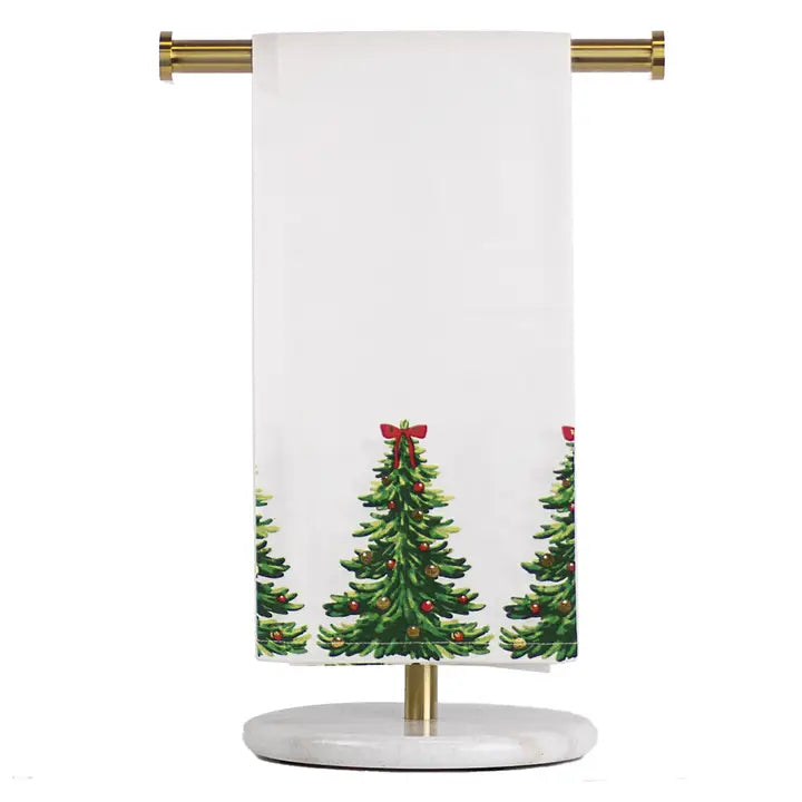 Noelle Tree Hand Towel White/Green/Red 20x28