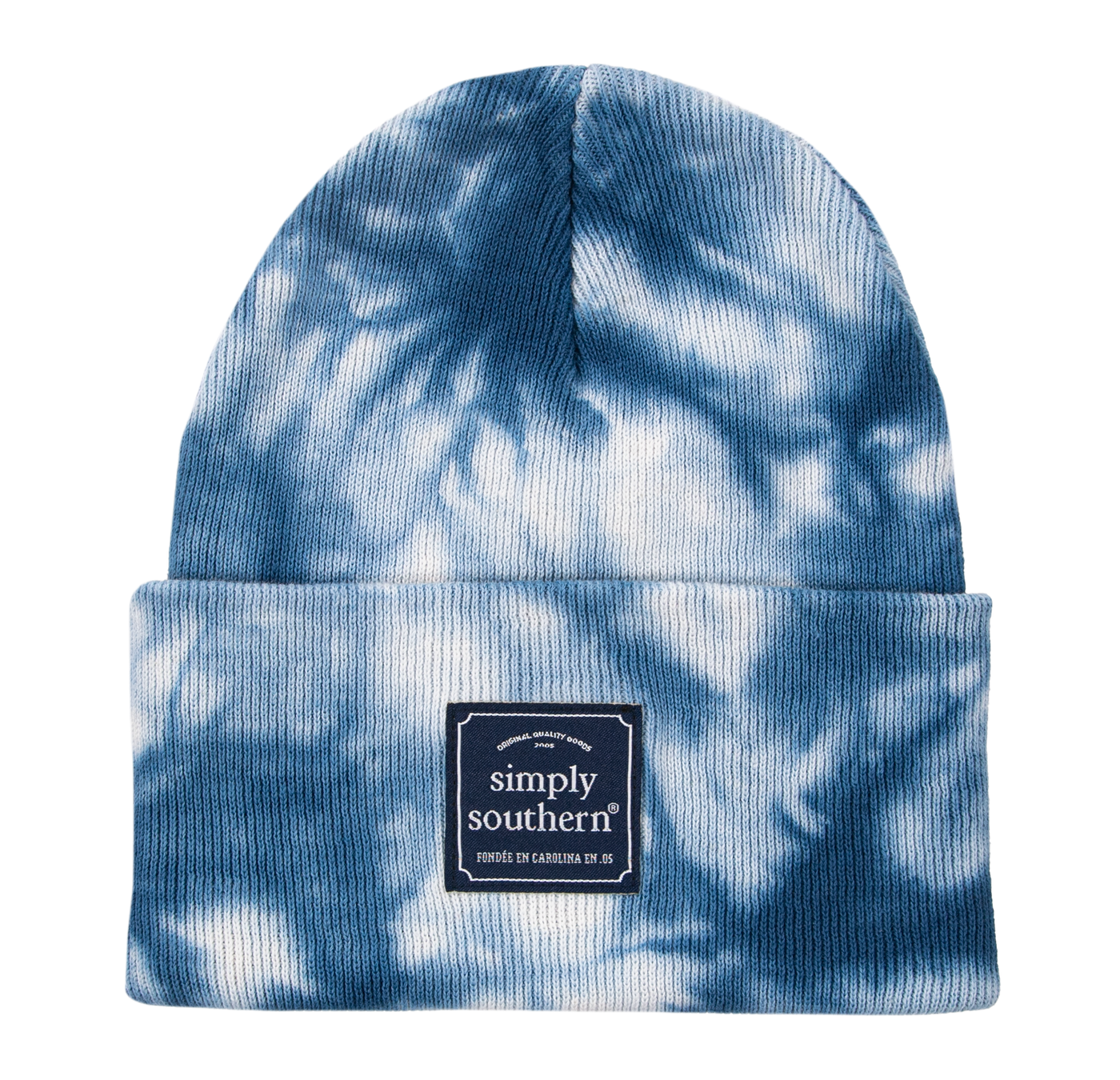 Simply Southern Pattern Beanie Tie Dye Blue