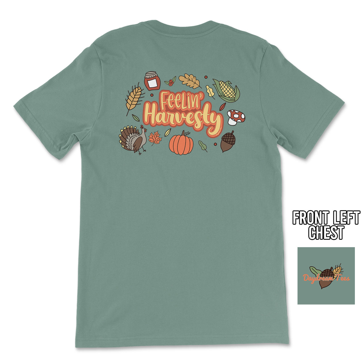 Daydream Tees Feelin' Harvesty Seafoam