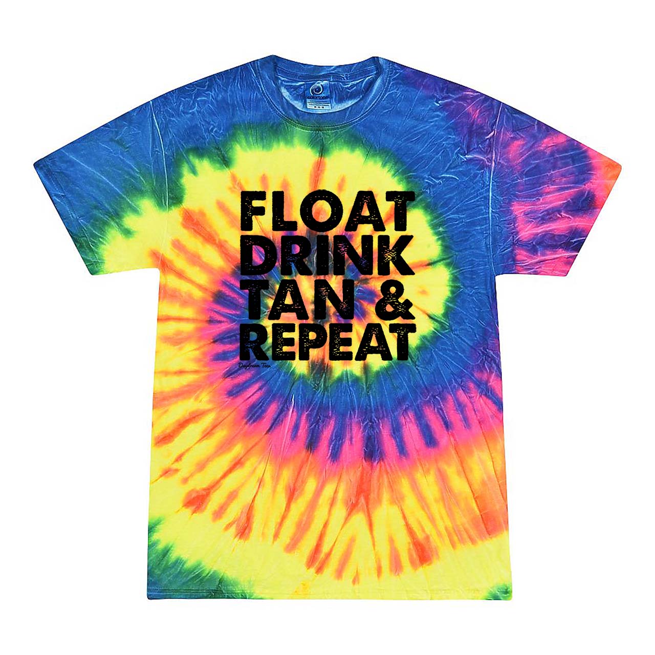 Daydream Tees Float Drink Tan Repeat Tie-Dye