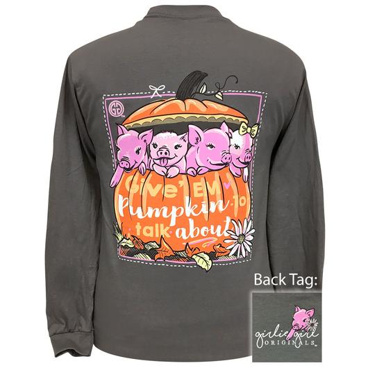 Girlie Girl Originals Piggy Pumpkin Charcoal LS