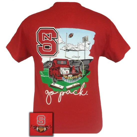 Girlie Girl Originals Tailgates and Touchdowns NC State Red SS