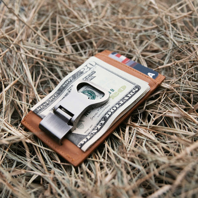 Leather Money Clip with Bottle Opener